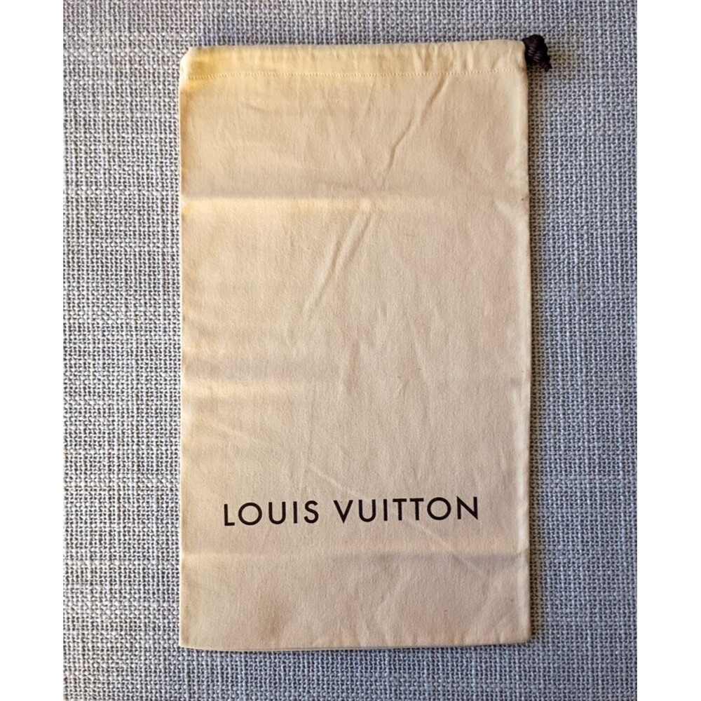 LOUIS VUITTON Authentic Drawstring dust bag shoes | Beige  9” x 16”
